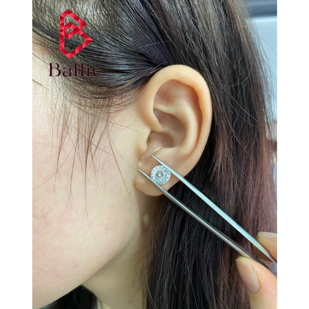 Kim cương nhân tạo Moissanite 8ly 8.1ly giác Nga100 giác cắt - Có giấy kiểm định GRA - Test bút lên kim