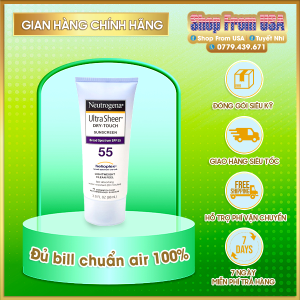 Kem Chống Nắng Neutrogena Ultra Sheer Dry Touch -SPF 55 [DATE 2025]