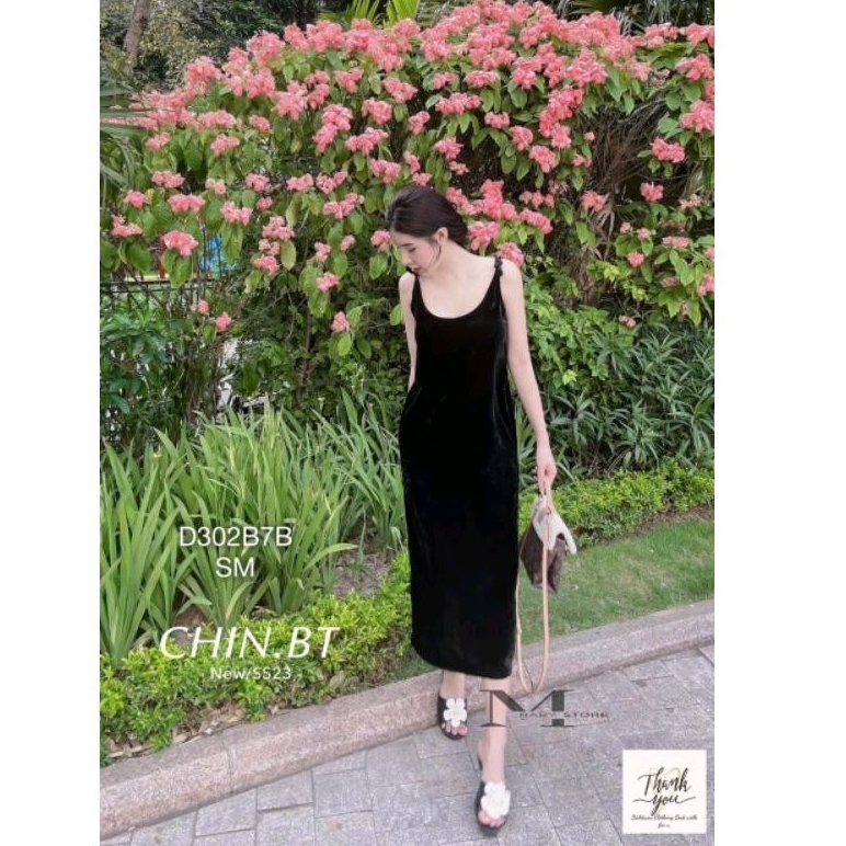 Đầm Dài Nhung Dự Tiệc V3028 ,Váy Nhung 2 Dây Buộc Nơ Ôm Dáng Dài Có Túi Sang Chảnh BEBEDOLL