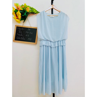 Đầm Voan Xếp Ly, Dáng Dài, 2 Lớp, 2hand