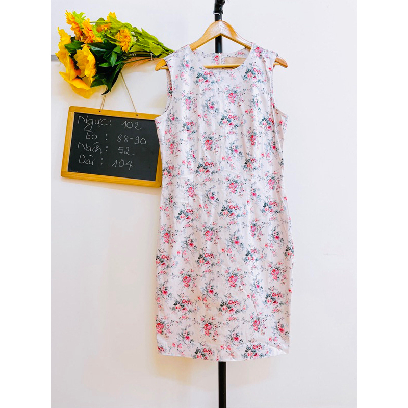 [BIGSIZE, FREESIZE] Đầm Hoa Công Sở, Size Trên Đầm 46, 2hand