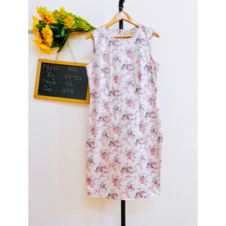 Đầm hoa công sở, size trên đầm 46, 2hand
