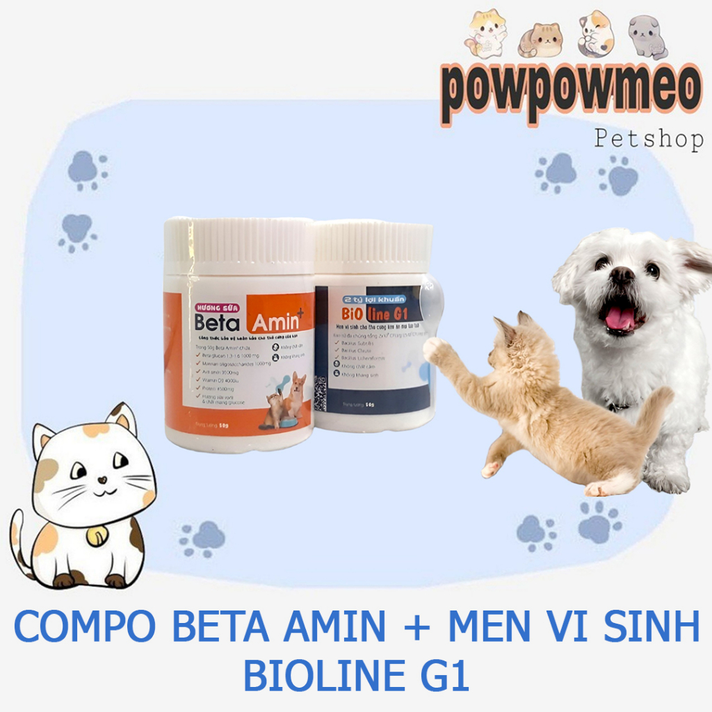 Vitamin cho chó mèo Bột dinh dưỡng tăng đề kháng Beta Amin