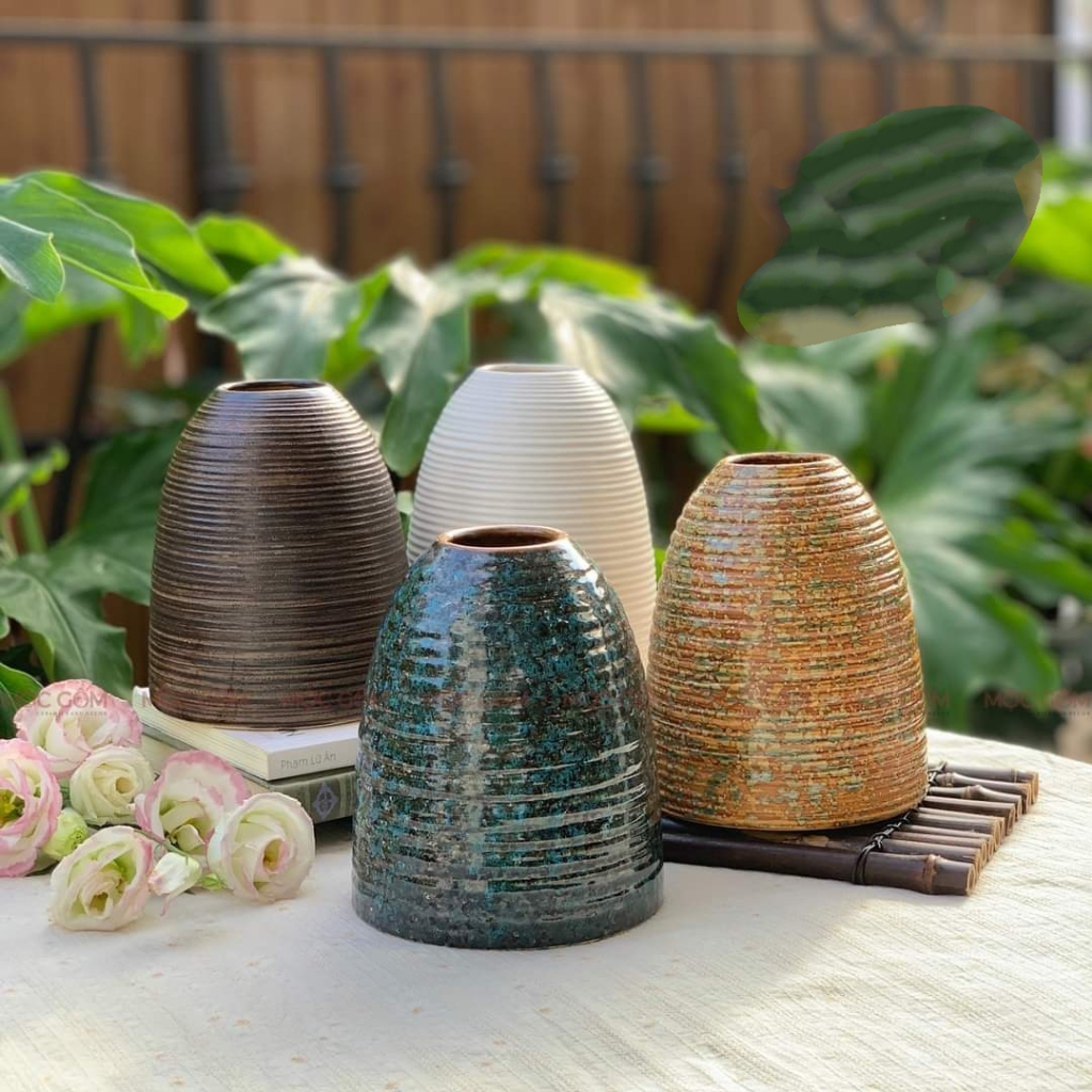 Giá Siêu Rẻ - Tổng Hợp Tất Cả Bình Hoa , Lọ Hoa Bát Tràng Dáng Chuông Mini Ganh Vân Nhiều Màu Men Độc Lạ Decor Trang Trí