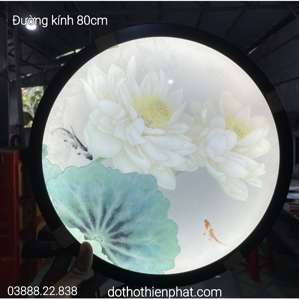 Tranh In Trúc Chỉ, Đèn Hào Quang, Trang Trí Bàn Thờ, Gia Tiên, Tượng Phật