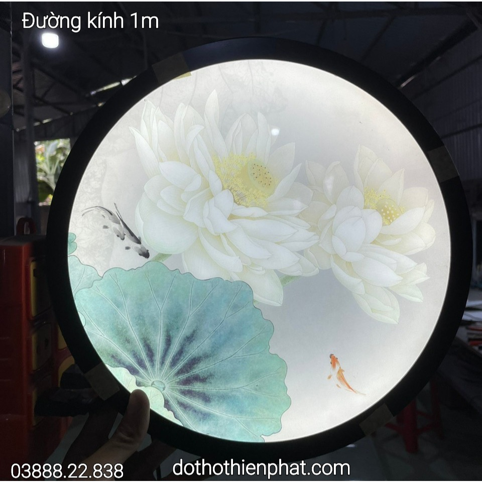 Tranh In Trúc Chỉ, Đèn Hào Quang, Trang Trí Bàn Thờ, Gia Tiên, Tượng Phật