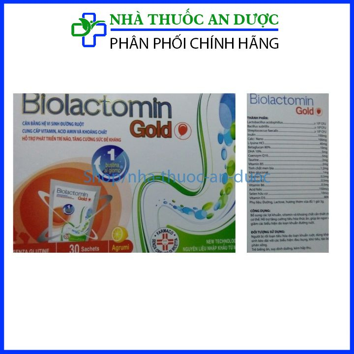 Men tiêu hóa vi sinh đường ruột Biolactomin Gold cân bằng hệ vi sinh ăn ngon – Hộp 30 gói