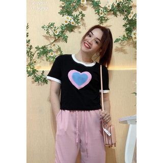 Áo kiểu BIGSIZE Croptop form ôm Tim 17101