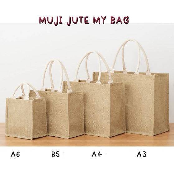 Muji Túi My bag vải sợi đay+ dịch vụ thêu của Muji