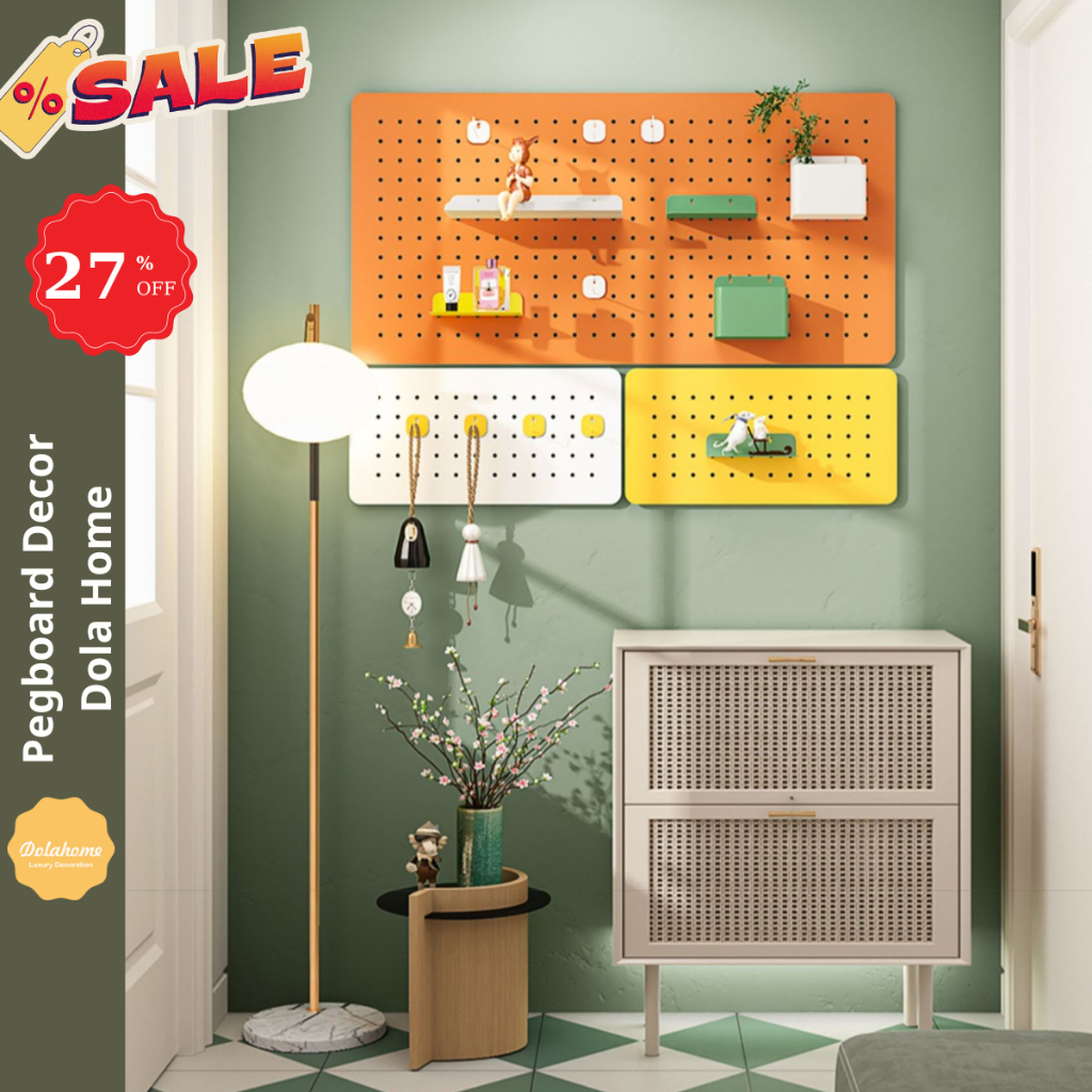 Bảng lỗ Pegboard Dola Home kim loại cao cấp tiện dụng trang trí phòng khách phòng ngủ phòng làm việc bảo hành 12 tháng