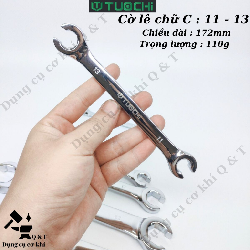 Cờ lê mở ống dầu ,Cờ lê chữ c tháo ống tuy ô dầu 2 đầu chính hãng Tuochi