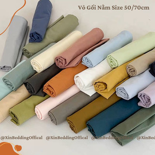 01 chiếc Vỏ gối đầu Cotton Tici no tag ( Cotton Đũi ) Đơn Sắc 2023( được chọn mẫu)