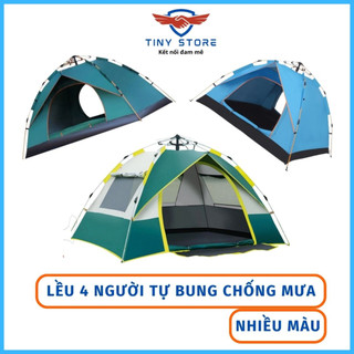Lều tự bung 4 người chống mưa - Lều cắm trại nhiều màu