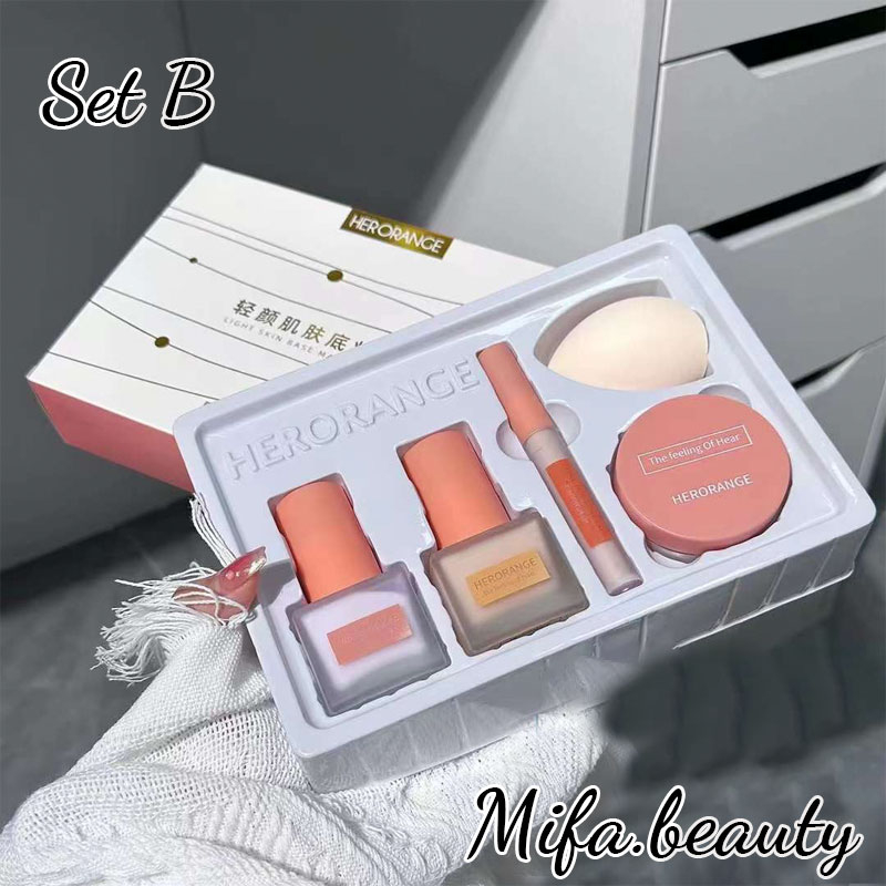 Set 5 Món HERORANGE Sang Mịn Trang Điểm Xinh Xắn Cho Nữ Hr419