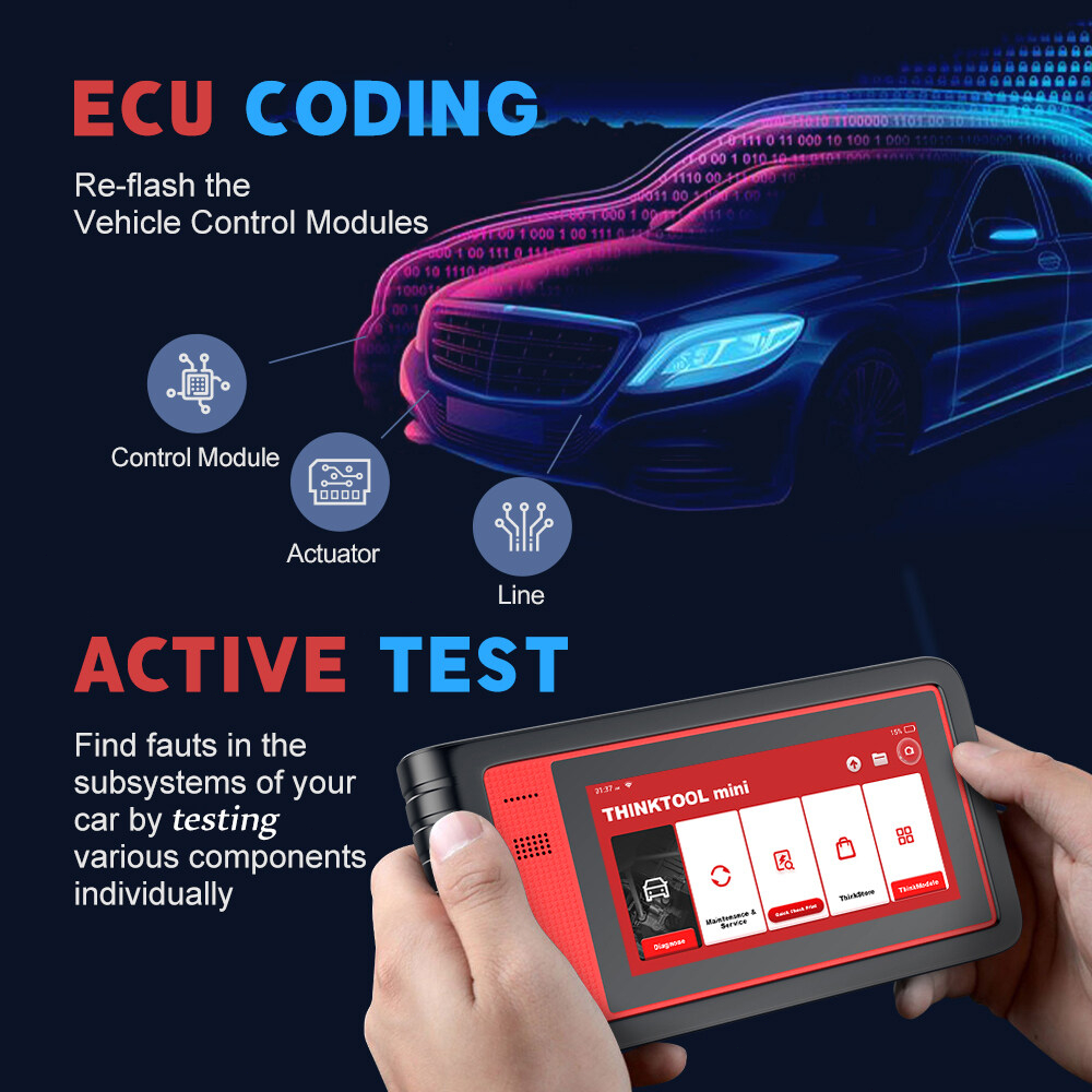 Thinktool Mini Professional Full System Máy quét ô tô OBD2 +28 Chức năng đặt lại