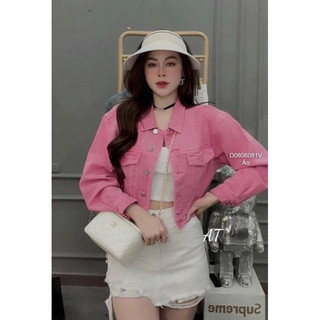 ( Ảnh thật hàng đắt ) Áo khoác jean dáng croptop phối túi hộp cá tính VIENS STORE