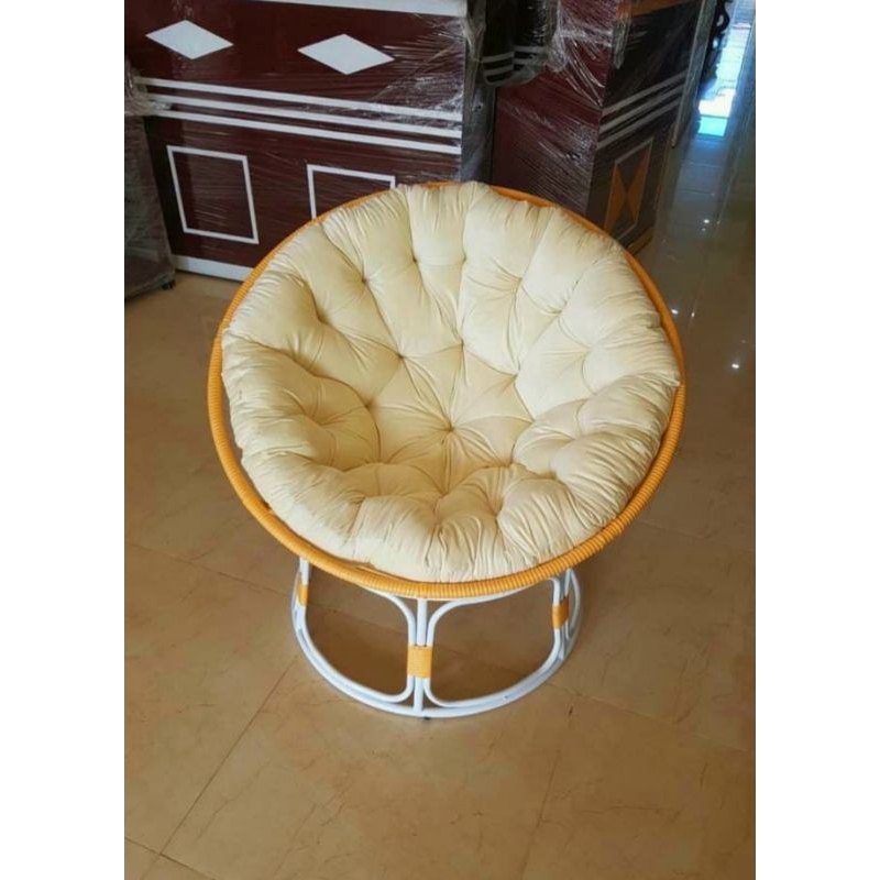 đệm tròn ghế papasan.xich đu.ghế mây màu vàng kem.trắng vàng