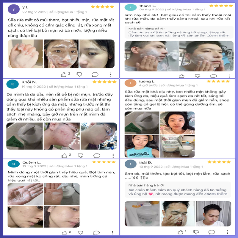 Sữa rửa mặt axit amin làm trắng mịn giữ ẩm da Tinh chất 500ml nhanh chóng Làm sạch sâu mụn thu nhỏ lỗ chân lông