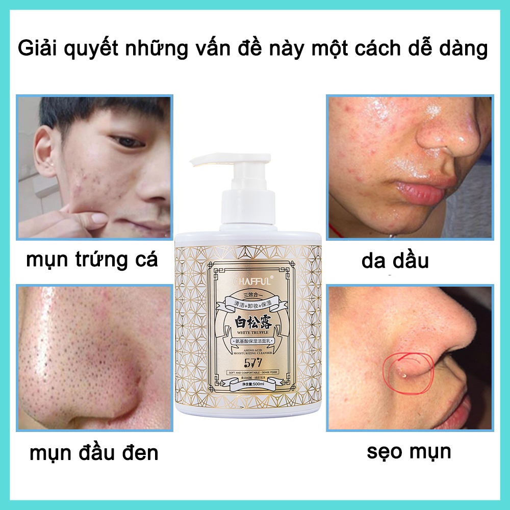Sữa rửa mặt axit amin làm trắng mịn giữ ẩm da Tinh chất 500ml nhanh chóng Làm sạch sâu mụn thu nhỏ lỗ chân lông