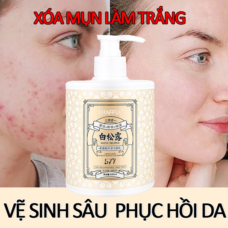 Sữa rửa mặt axit amin làm trắng mịn giữ ẩm da Tinh chất 500ml nhanh chóng Làm sạch sâu mụn thu nhỏ lỗ chân lông