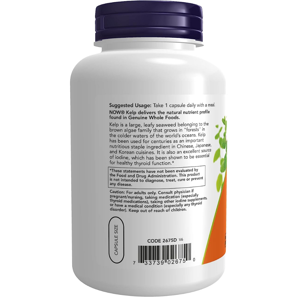 Now Kelp 325mcg Of Natural Iodine - Viên uống hỗ trợ chức năng tuyến giáp khỏe mạnh 250 viên