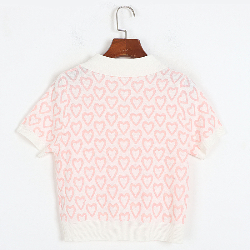 Áo croptop nữ Themei1992 dệt kim tay ngắn cổ polo dáng ôm thời trang mùa hè quyến rũ 2023