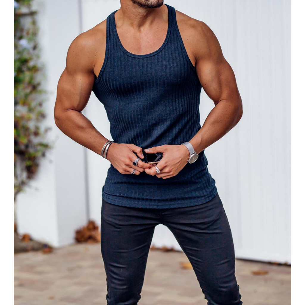 Áo 3 lỗ thể thao nam cotton gân to Gymplus,áo ba lỗ tập gym thể thao dành cho nam co giãn thấm hút mồ hôi