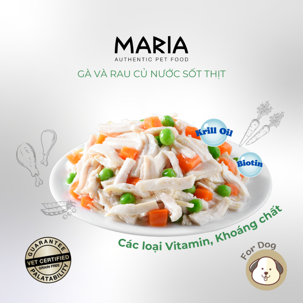 Pate cho chó Maria hộp 12 gói 70g