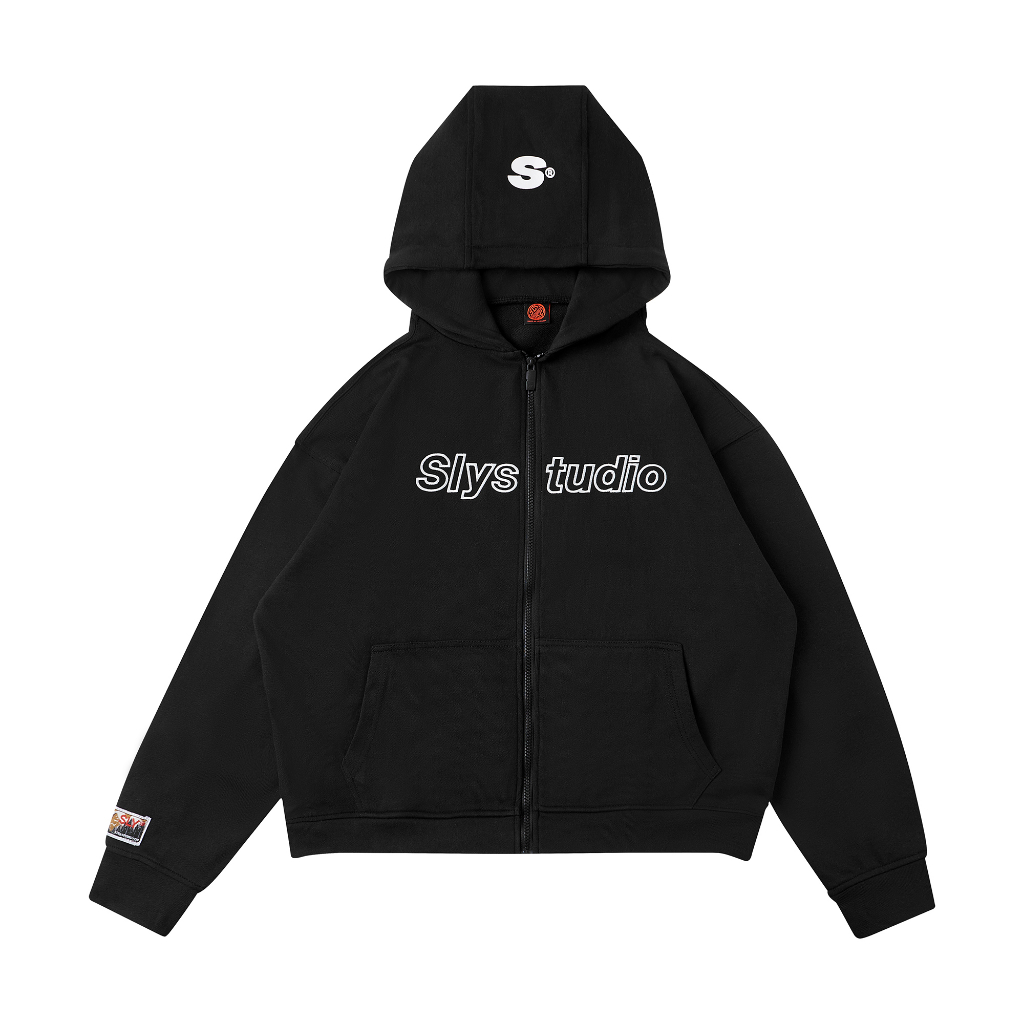 Áo hoodie zip SLY Syndroom màu đen