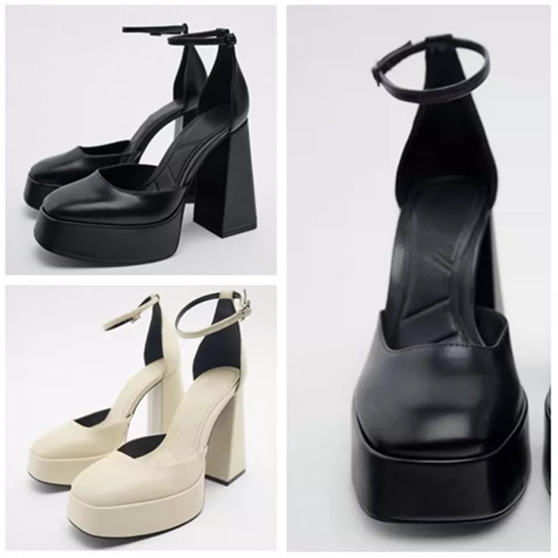 🍒ORDER🍒 ZR Giày cao gót đế đúp mũi tròn 12cm