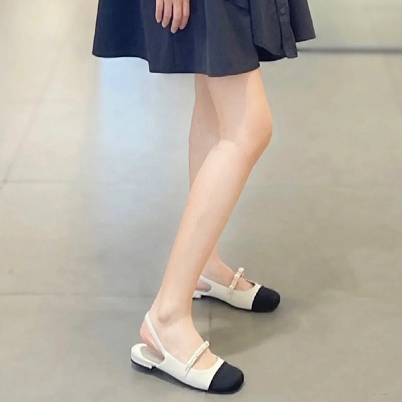 Giày bệt quai ngang đính vòng hoa tiểu thư , giày búp bê xinh dành cho nữ