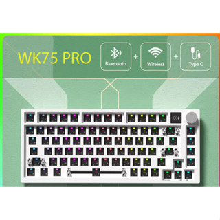 Bộ KIT Bàn Phím Cơ Custom WK75 Pro - Weikav K75 - Gasket / 3 Modes / Led RGB / Màn Hình Hiển Thị % Pin