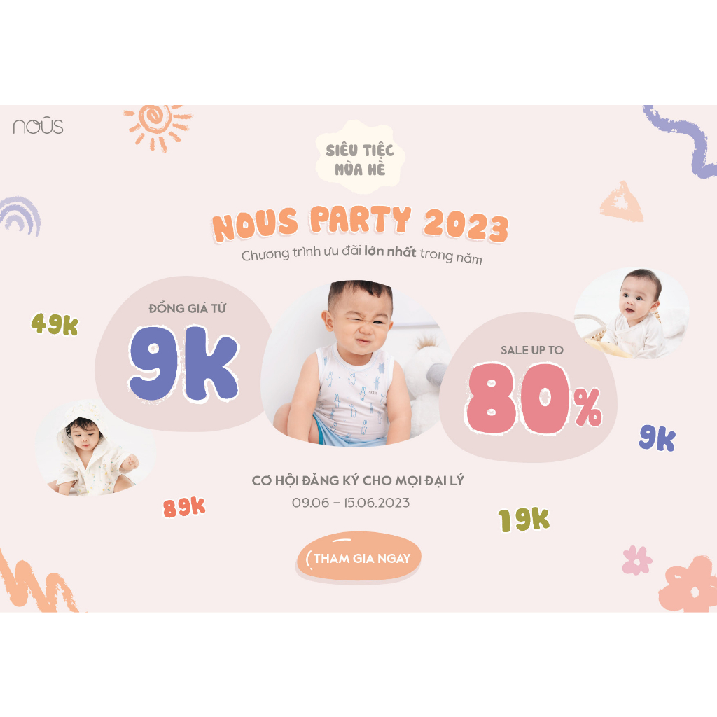 Bộ Cài Thẳng/Body cộc Nous Petit  - nhiều màu - size 3M đến 12M