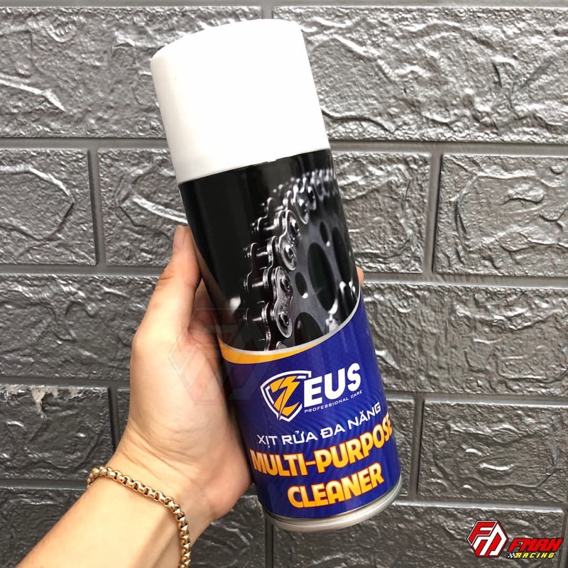 Combo Dưỡng sên Zeus chain Lube 400ml, Rửa sên Zeus Chain Cleaner 400ml Tặng bàn chải vệ sinh sên Cao cấp