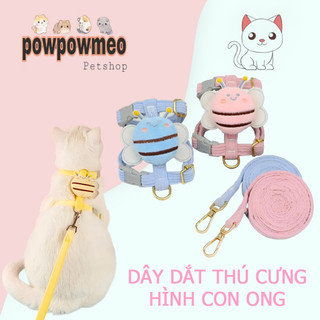 Dây dắt thú cưng hình con ong dễ thương đi dạo, dây dắt yếm cho chó mèo