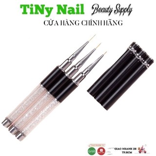 Cọ nét gel cán đá - cọ nét cán đá vẽ móng cao cấp nét siêu mảnh 3 size 6mm, 9mm, 11mm - cọ vẽ nail chuyê