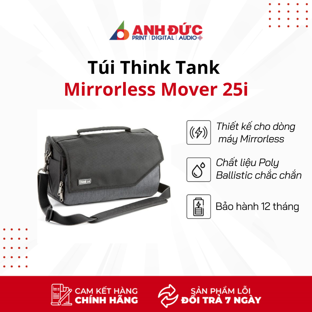 Túi đựng máy ảnh Think Tank Mirrorless Mover 25i cao cấp, chống sốc cực đỉnh - Hàng chính hãng