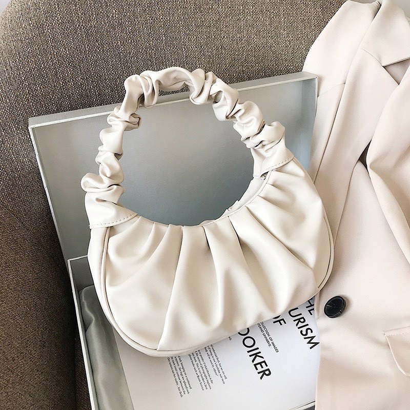 Túi kẹp nách, túi xách nữ đeo chéo đeo vai quai dúm đơn giản thời trang vintage đủ màu