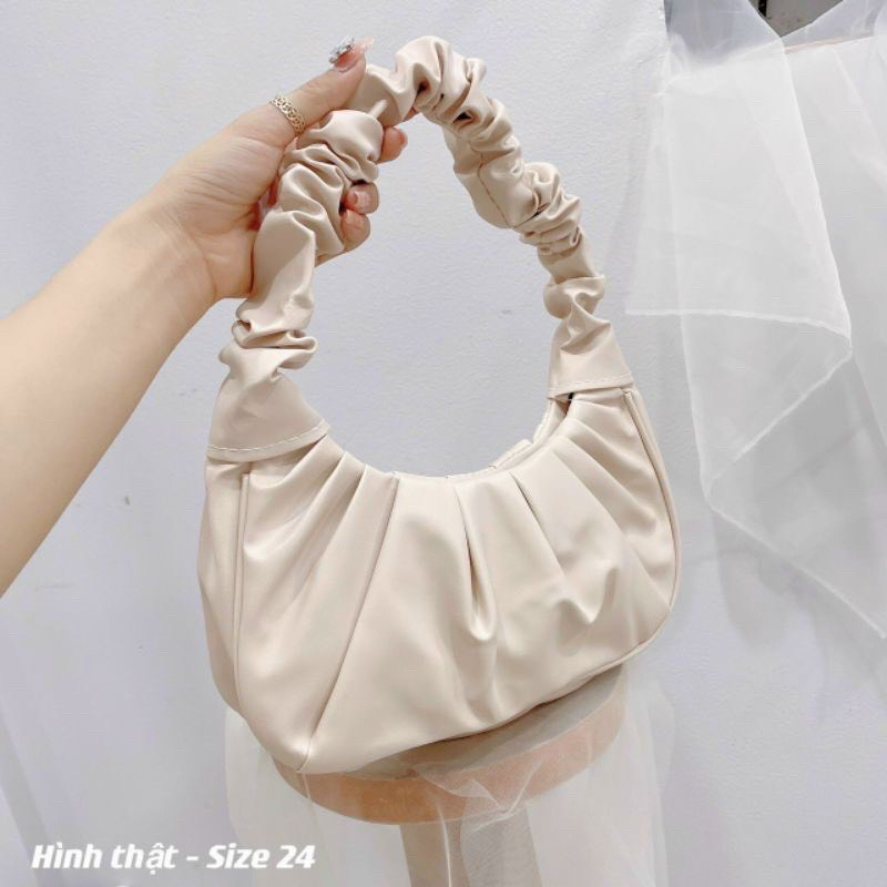 Túi kẹp nách, túi xách nữ đeo chéo đeo vai quai dúm đơn giản thời trang vintage đủ màu