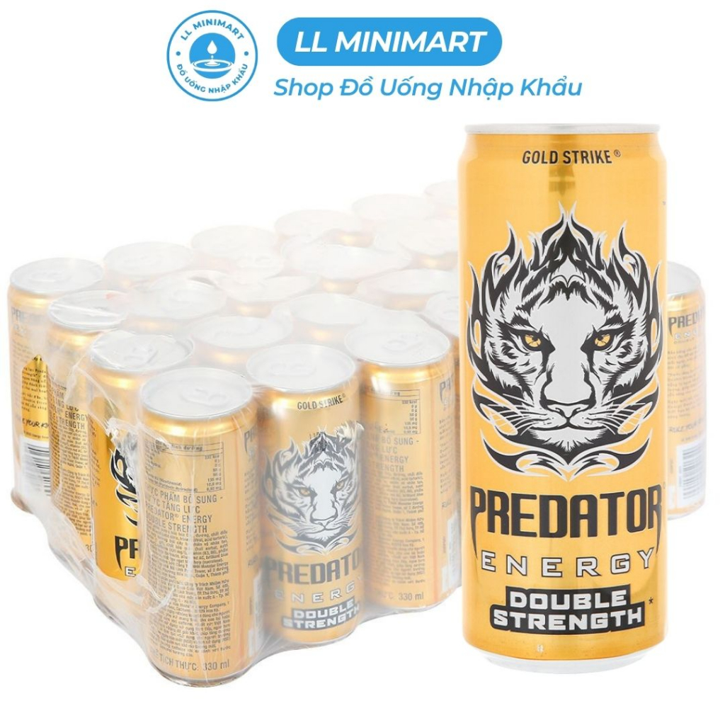 Lốc 24 Nước Tăng Lực Mãnh Thú Predator Gold 330ML/Lon