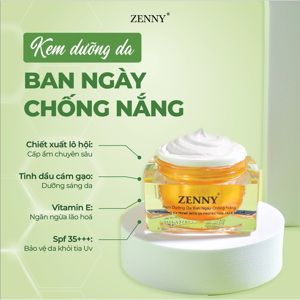 Combo kem face zenny cao cấp, ngăn ngừa sạm, nám, tàn nhang, da không đều màu
