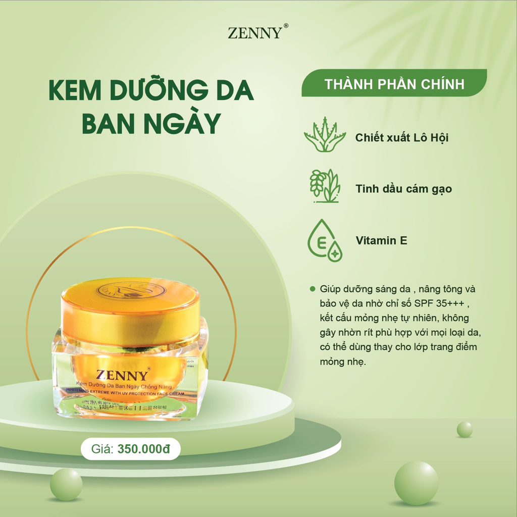 Combo kem face zenny cao cấp, ngăn ngừa sạm, nám, tàn nhang, da không đều màu