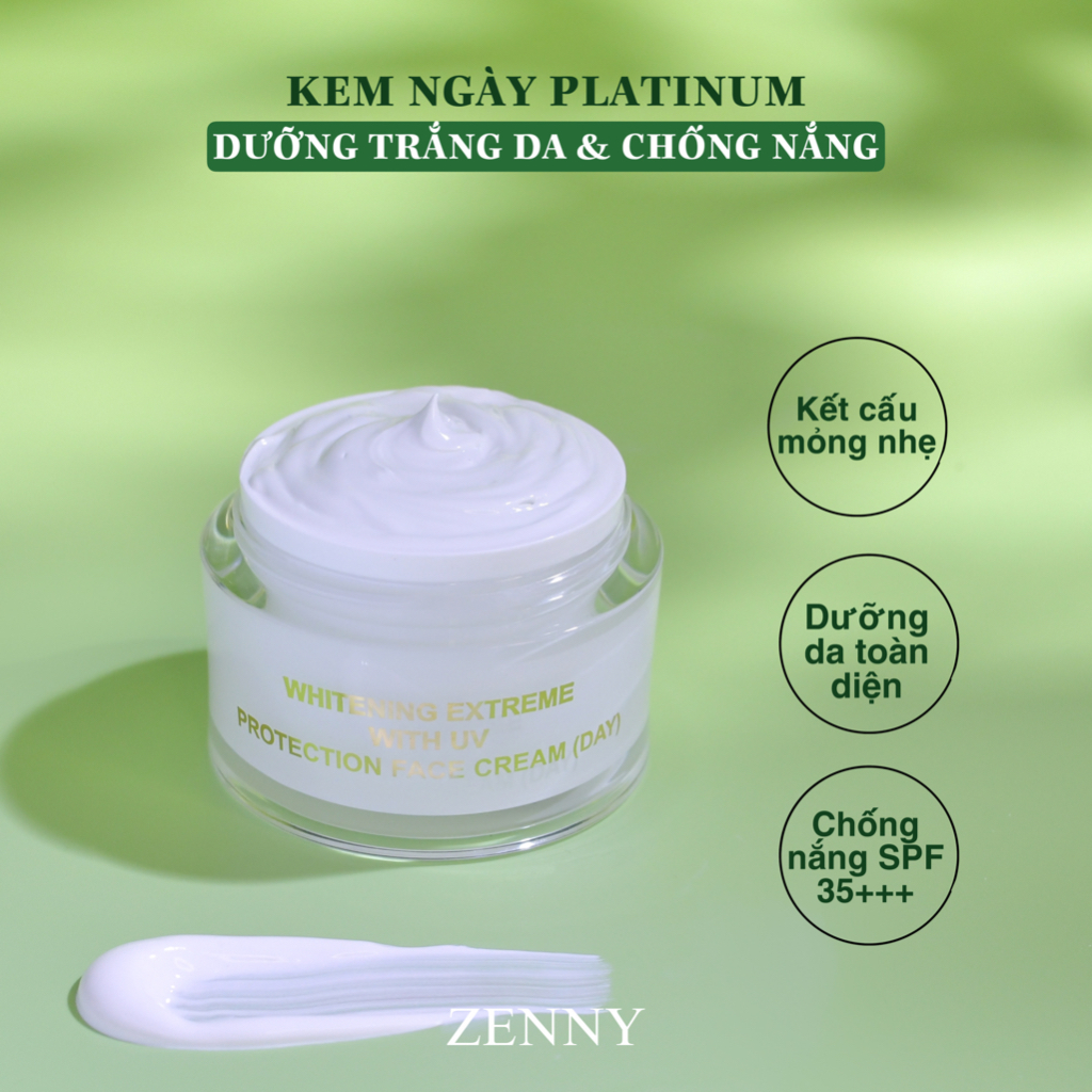 Kem face ban ngày Zenny Platinum, Dưỡng sáng da, ngăn ngừa sạm nám, tàn nhang