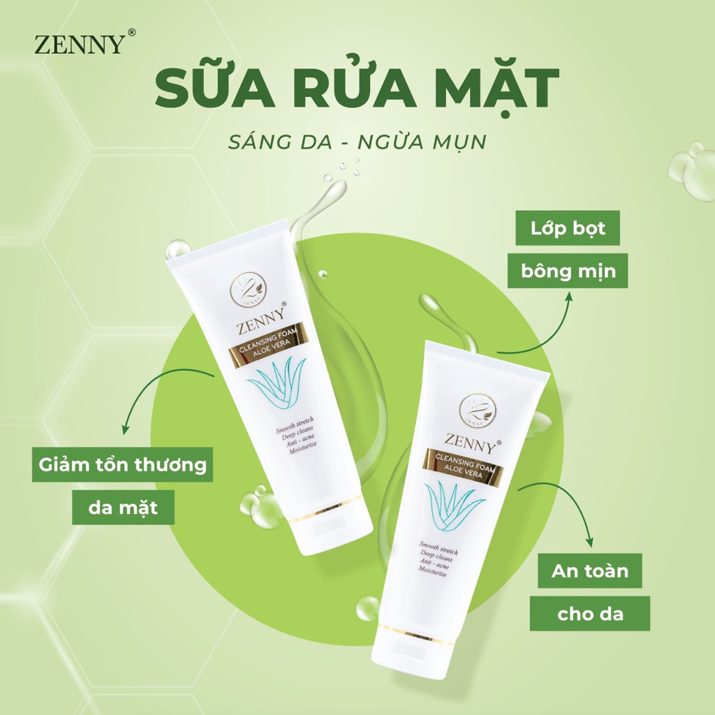 Sữa rửa mặt Zenny-làm sạch sâu từ bên trong-cấp ẩm, giúp da trắng sáng mịn màng
