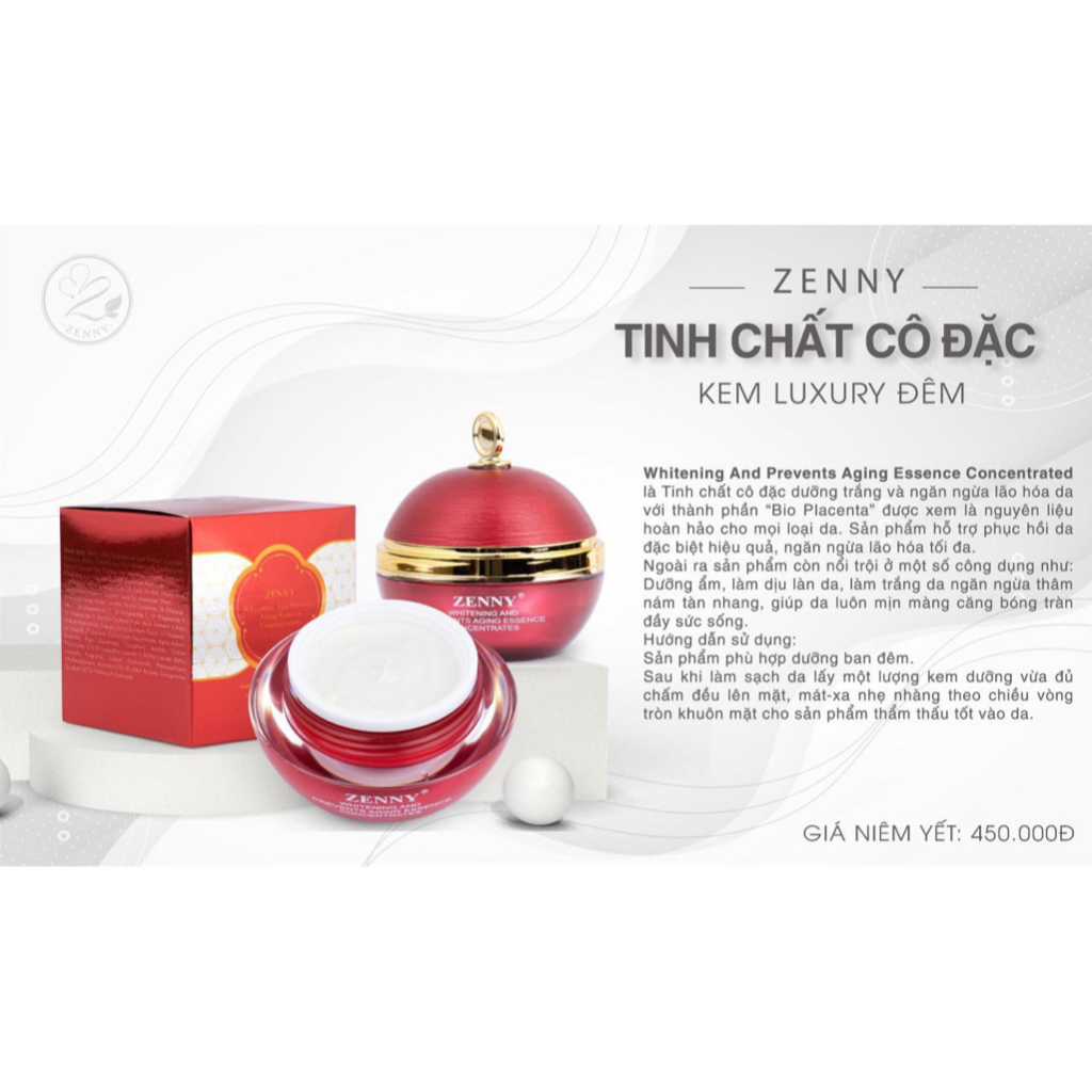 Kem dưỡng sáng da ban đêm ngăn ngừa lão hoá, sạm nám, tàn nhang zenny Luxury