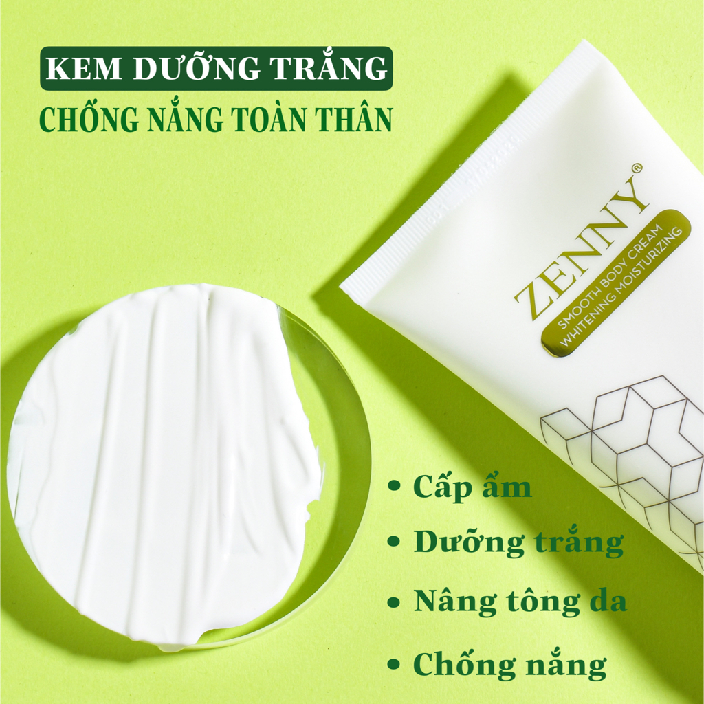 Kem body thiên nhiên Zenny-bật tone ngay sau khi thoa, làn da trắng hồng tự nhiên