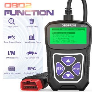 Obdprog mt100 obd2 máy quét động cơ máy đọc mã công cụ chẩn đoán ô tô