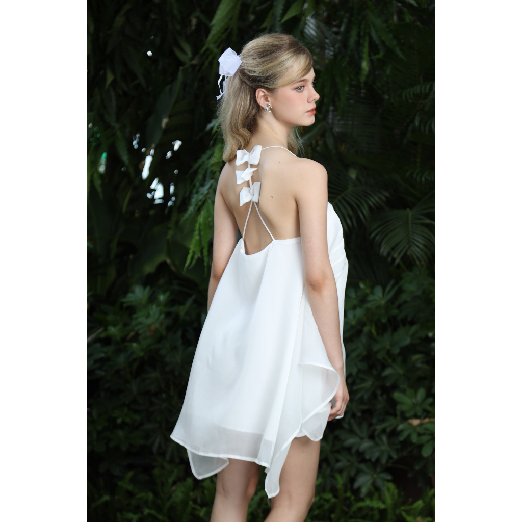 ĐẦM THIẾT KẾ HAI DÂY PHỐI NƠ LƯNG SIÊU XINH - BABEI DRESS