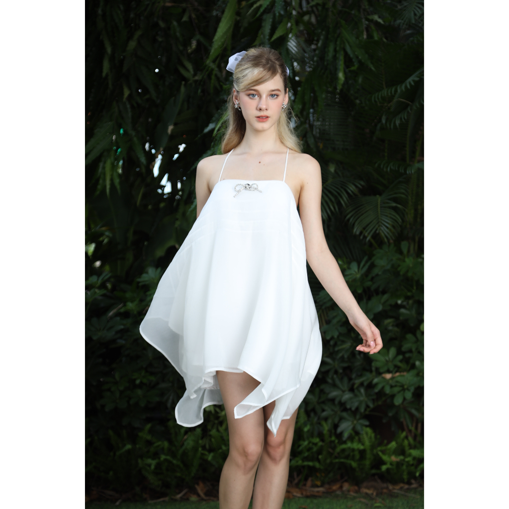 ĐẦM THIẾT KẾ HAI DÂY PHỐI NƠ LƯNG SIÊU XINH - BABEI DRESS