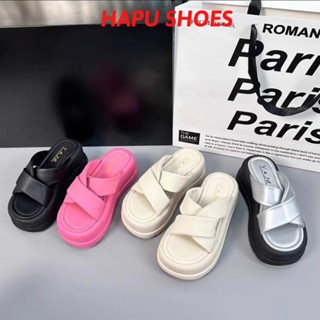 Dép thời trang nữ quai xoắn chéo dây to đế cao 7cm FULLBOX